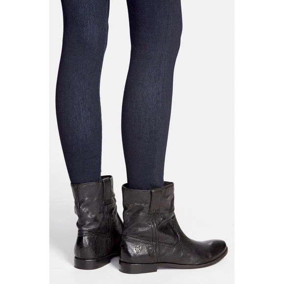 Frye Anna Leather Shortie Black Cute Casual Boot - Picture 2 of 16